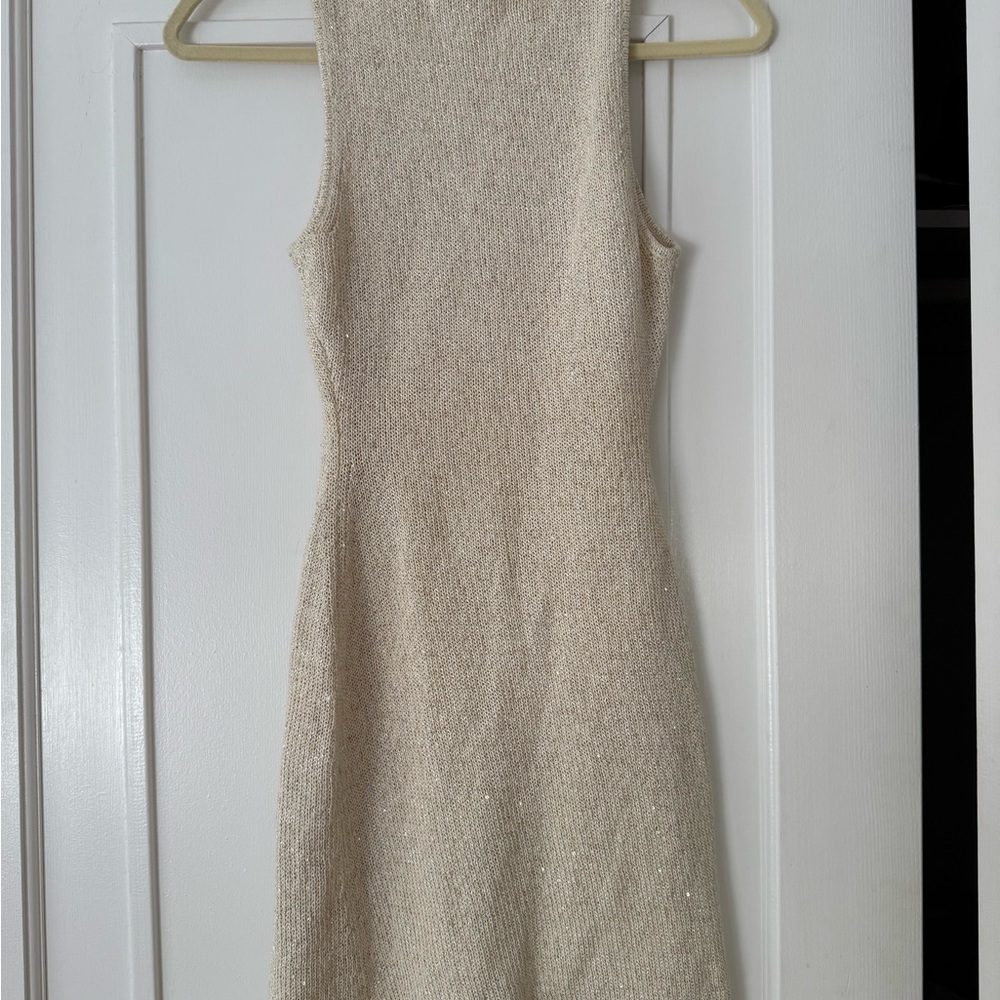 Chic Cream Sleeveless Mini Dress